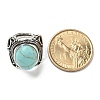Synthetic Turquoise Adjustable Rings RJEW-I108-02AS-10-5