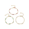 Rectangle Cubic Zirconia Chain Bracelets BJEW-G654-02G-1