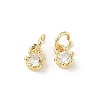 Brass Micro Pave Cubic Zirconia Charms KK-C104-07G-1