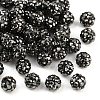 Polymer Clay Rhinestone Beads RB-H284-6MM-Half-1-1