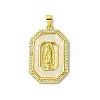 Real 18K Gold Plated Brass Micro Pave Cubic Zirconia Pendants KK-H472-14G-13-1
