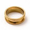 201 Stainless Steel Grooved Finger Ring Settings STAS-P323-10G-2