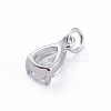 Brass Micro Pave Cubic Zirconia Pendants ZIRC-E164-64P-D-2