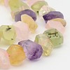 Natural Prehnite & Rose Quartz & Amethyst & Citrine Nuggets Beads Strands G-P082-13-1