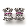 Brass Micro Pave Magenta Cubic Zirconia Beads KK-M318-32P-1