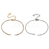 2Pcs 2 Colors 304 Stainless Steel Singapore Chain Bracelet Making AJEW-JB01332-2