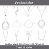 18Pcs 18 Style Alloy Curb & Paperclip & Herringbone Chain Necklaces Set NJEW-AN0001-43-7