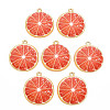 Light Gold Alloy Enamel Pendants X-ENAM-S126-119-1