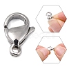 Tarnish Resistant Polished 316 Surgical Stainless Steel Lobster Claw Clasps X-STAS-R072-12A-3