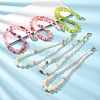 Dyed Round Natural Green Jade Graduated Beaded Necklaces GG-CBAA808-05P-1