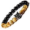 Natural Tiger Eye Stretch Bracelets PW-WG014ED-04-1