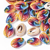 Printed Natural Cowrie Shell Beads X-SSHEL-R047-01-D02-1