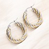 304 Stainless Steel Two Tone Hoop Earrings EJEW-B150-01D-1