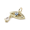 Real 18K Gold Plated Brass Micro Pave Cubic Zirconia Pendants KK-L209-069G-04-2