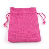 Polyester Imitation Burlap Packing Pouches Drawstring Bags ABAG-R005-14x10-M-2