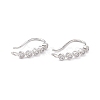 Rack Plating Brass Micro Pave Cubic Zirconia Earring Hooks X-ZIRC-F126-07P-1