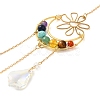 Chakra Natural & Synthetic Gemstone Beaded Wrapped Brass Moon Hanging Suncatchers HJEW-TA00287-4