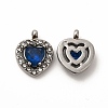 304 Stainless Steel Cubic Zirconia Pendants STAS-A076-02P-2