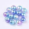 Rainbow ABS Plastic Imitation Pearl Beads OACR-Q174-4mm-02-1