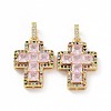Brass Micro Pave Clear Cubic Zirconia Pendants ZIRC-F135-24G-02A-2