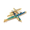 Rack Plating Brass Micro Pave Cubic Zirconia Pendants X-KK-M230-25G-4