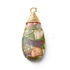 Natural Regalite/Imperial Jasper/Sea Sediment Jasper Pendants PALLOY-JF00874-2