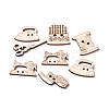 2-Hole Poplar Wood Buttons WOOD-L009-09-1