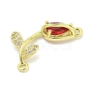 Rack Plating Brass Micro Pave Clear Cubic Zirconia Flower Connertor Charms KK-Z043-03A-2