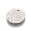Non-Tarnish 304 Stainless Steel Textured Pendants X-STAS-I098-01-12mm-P-2