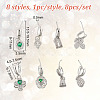 8Pcs 8 Styles Brass Peg Bails Pin Charms KK-DR0001-16P-2