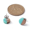 Resin & Wood Stud Earrings EJEW-JE05284-2