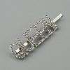 Word QUEEN Alloy Rhinestone Hair Bobby Pins FIND-WH0152-34G-S-1