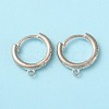 Anti-Tarnish Rhodium Plated 925 Sterling Silver Huggie Hoop Earring Findings STER-D016-02P-2