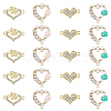 32Pcs 4 Styles Alloy Crystal Rhinestone Connector Charms FIND-DC0003-53-1