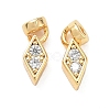 Brass Micro Pave Clear Cubic Zirconia Charms KK-C172-24G-1