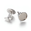 Tarnish Resistant 304 Stainless Steel Cufflinks Settings STAS-E471-03A-P-2