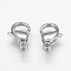 Tarnish Resistant 304 Stainless Steel Lobster Claw Clasps Hand Polished STAS-F125-17x11mm-P-2