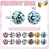 35Pcs 7 Colors Printed Opaque Acrylic Beads OACR-YW0004-51-3