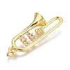 Brass Micro Pave Clear Cubic Zirconia Pendants ZIRC-Z008-37G-3