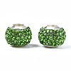 Handmade Polymer Clay Rhinestone European Beads RB-N053-001-07-2