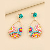 Bohemian Style Alloy Glass Seed Beaded Dangle Stud Earrings FS-WG9BF4A-01-3