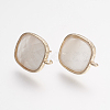Brass Micro Pave Cubic Zirconia Stud Earring Findings ZIRC-G123-02F-B-1