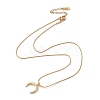 2Pcs 2 Style Ion Plating(IP) 304 Stainless Steel Crescent Moon Pendant Necklaces Set NJEW-G090-04G-3