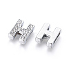 Alloy Initial Slide Charms with Grade A Rhinestones ALRI-R032-H-FF-2