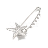 Starfish with Swirl 304 Stainless Steel Safety Pins Brooch Findings SA-CBAB767-06A-P-2
