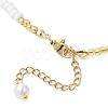 Shell Pearl Bead & Glass Seed Beads Beaded Necklaces for Women NJEW-MZ00073-01-5