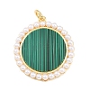 Brass with Synthetic Malachite Pendants KK-C162-004A-G-1