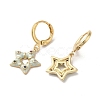 Star Golden Brass Dangle Leverback Earrings EJEW-L268-033G-02-2