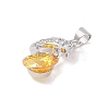 Rack Plating Brass Micro Pave Cubic Zirconia Pendants ZIRC-I066-01P-01-2