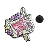 Floral Enteric Canal Enamel Brooches AL-I001-02EB-03-3